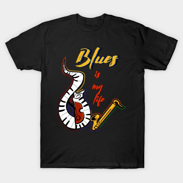 Blues is my life T-Shirt by KubikoBakhar